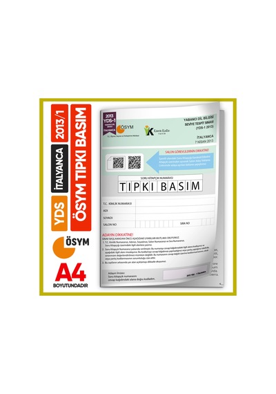 Yds İtalyanca 2013/1 Yabancı Dil Sınavı Ösym Tıpkı Basım Çıkmış S