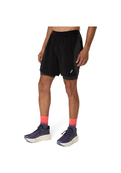 Asics Road 2n1 7ın Short Erkek Siyah Gri Şort 2011d246-001 Siyah