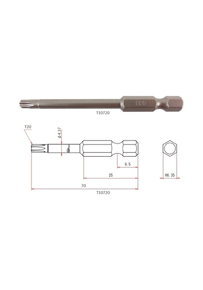 vessel 446504 T20x70 MM Torx Bits Uç