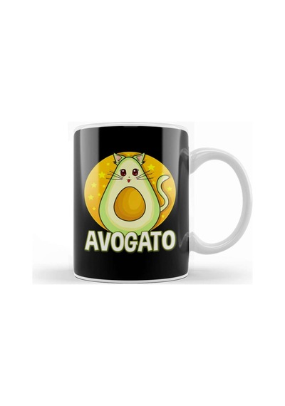 Funny Avogato Avocado Cat Cute Kitty Avo Gato Pun Kupa Bardak Porselen No7111 Karışık