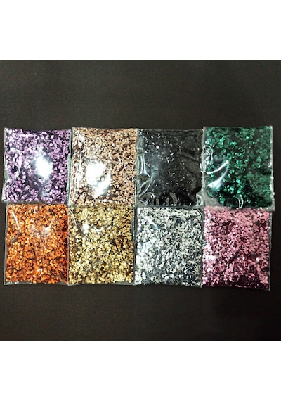 Glitter Elmas Model Epoksi Reçine Süsleme Pulu Nail Art Makyaj Sim Set 15 Gram X 8 Renk 120 Gram