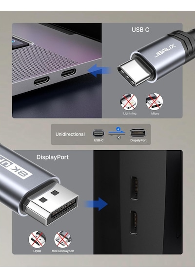 Jsaux Cv0027 Usb-c - Displayport Kablosu 2m 1 Adet