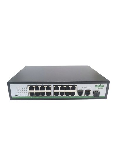 Gabble Gab-p162mgs 10/100m 16 Port Poe Switch + 2x1000m Uplınk + 1xsfp 260w