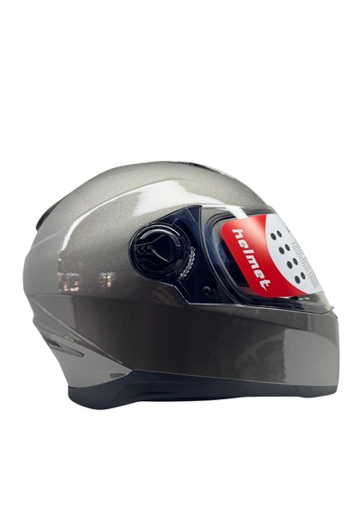 Kask Bgc Full Face Vizörlü Kask Metalik Gri