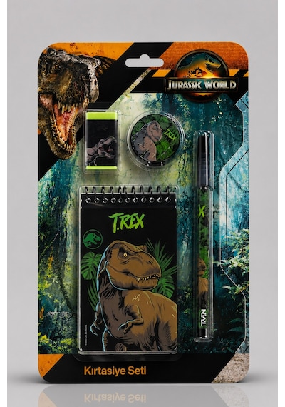 X Dekomus Lisanslı Jurassic World 4'lü Kırtasiye Seti Not Defteri,geçmeli Kurşun Kalem,silgi Ve Uç Seti Diğer
