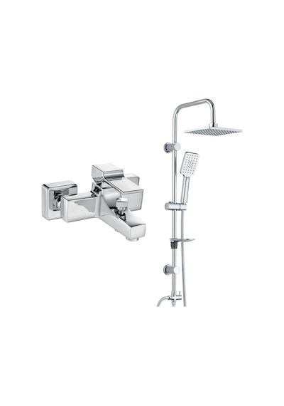 Eca Caro Banyo Bataryası+t-may Banyo Belen Kare Tepe Duş Takımı S Krom