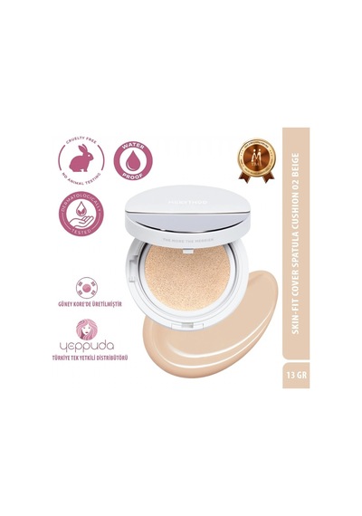 Merythod Skin-fit Cover Spatula Cushion 02 Beige Spf50+pa+++ - Yüksek Kapatıcı,waterproof Spatulalı Fondöten