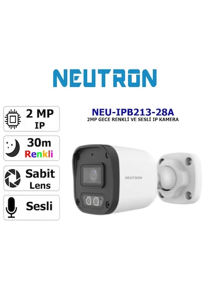 Neutron Neu-ıpb213-28a 2mp Bullet Ip Kamera -warm Lıght, Sesli