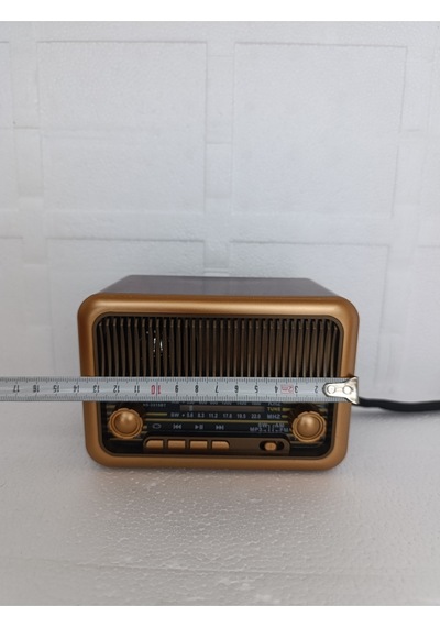 Nostaljik Radyo Klasik Radyo Bluetooth Hoparlör Usb-tf Çalar Ses Bombası Şarjlı Radyo - Bordo- Tek E
