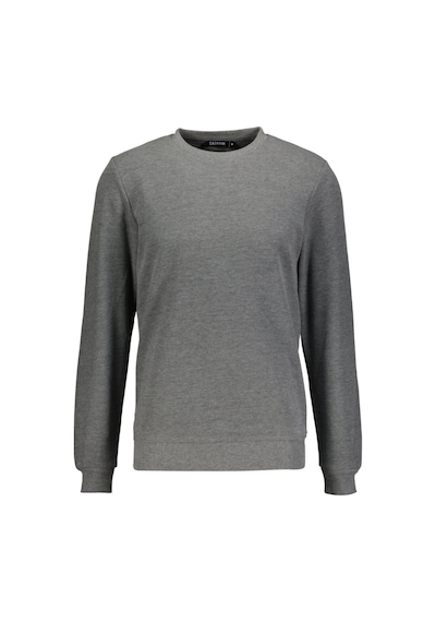 Cazador Slim Fit Pamuk Karışımlı Selanik Örgü Sweatshirt Antrasit