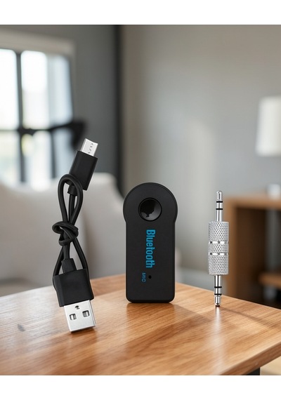 Kablosuz Bluetooth Aux Araç Kiti, Siyah, Hafıza Kartlı