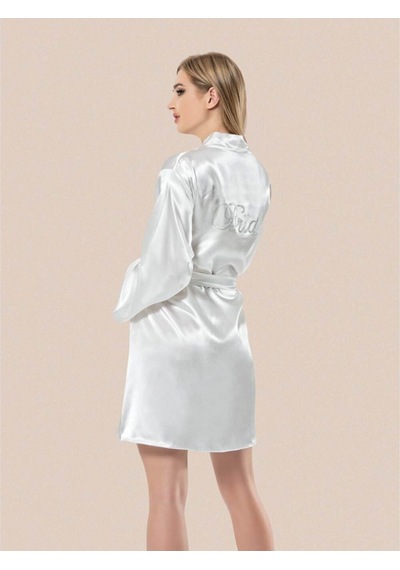 Moongirl Saten Sabahlık Krem