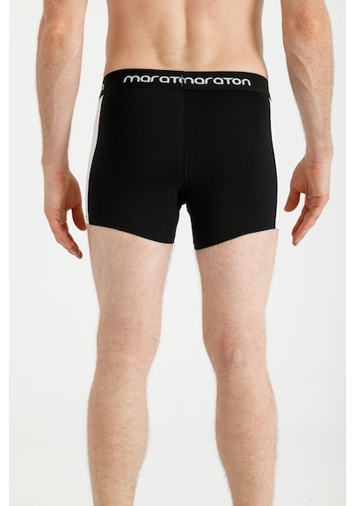 Maraton Sportswear Ekstra Slim Erkek Düz Paça Basic Siyah-Siyah Boxer 20395-Siyah-Siyah Siyah - Siyah