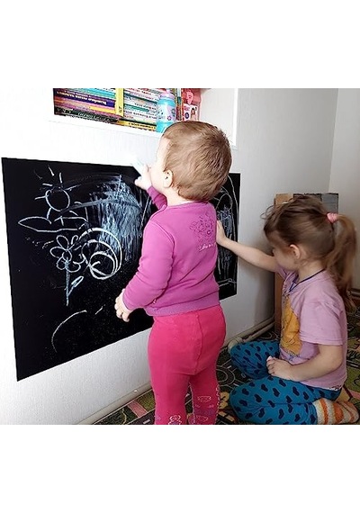 Büyük Boy Yapışkanlı Kara Tahta Okulda Evde Kullanım İçin Çocuk Kara Tahta 100x30cm 124-Pembe