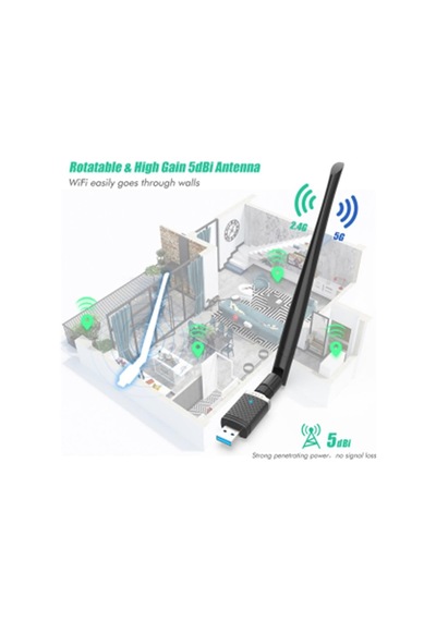 Lexroo Livx Usb Wifi Pro Sinyal Yakınlaştırıcı Güçlendirici Adaptör Kart 1300 Mbps Ep-ac1686