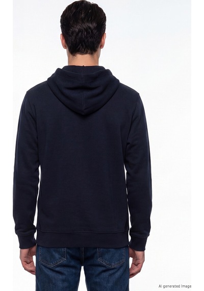 Lcwaıkıkı Classic Lacivert Kapüşonlu Erkek Fermuarlı Sweatshirt