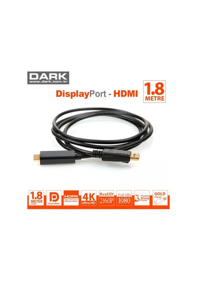 Dark Dk Cb Dpxhdmıl180 1 8metre Dp Hdmı Görüntü Kablosu 4k