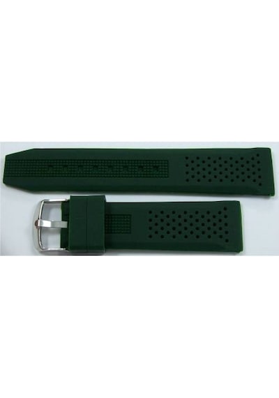 Lacost Model Saat Kordonu Haki Yeşil 24Mm Silikon Kordon