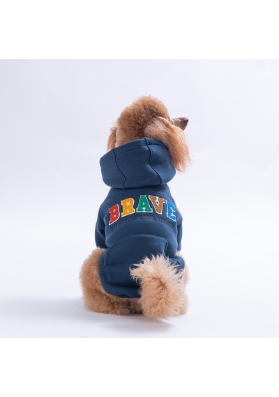 Lacivert Bronx Brave Köpek Hoodie Köpek Sweat Köpek Kıyafeti Kedi Kıyafeti