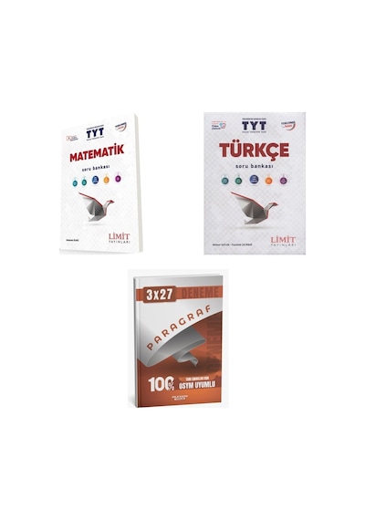 2027 Limit Tyt Matematik + Türkçe Soru + Anla Kazan Paragraf Deneme 3'lü Set