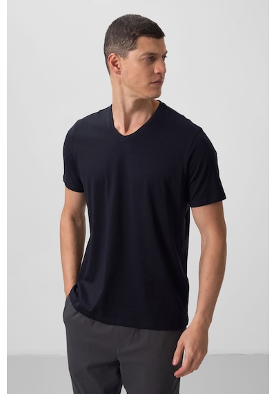 Tommy Life Lacivert Basic Kısa Kol Standart Kalıp V Yaka Erkek T-shirt - 87912 001