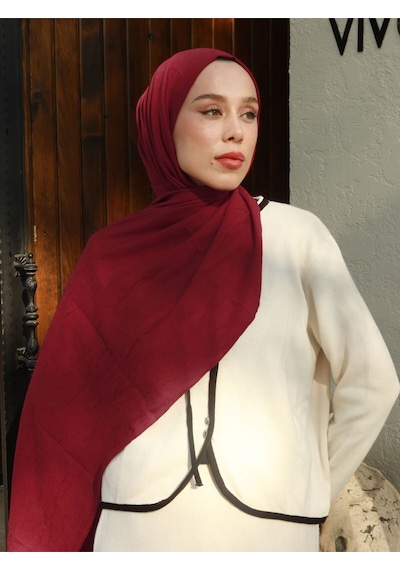 Moda Kaşmir Modal Kraş Şal Serisi Kırmızı