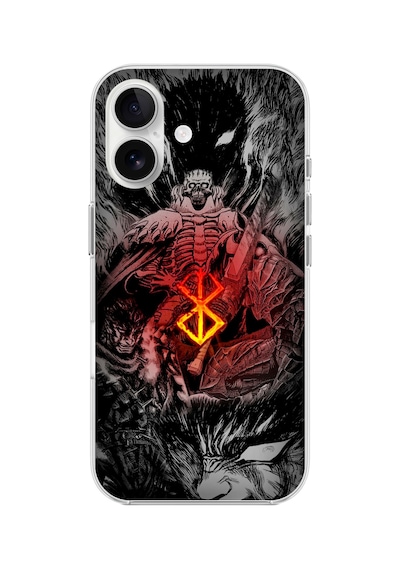 Apple Uyumlu iPhone 16 Plus Şeffaf Kılıf Berserk Tasarımlı 2