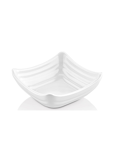 12 Adet Melamin Kare Mini Sosluk Ve Çerezlik 10 Cm - 62 Ml Beyaz Makinede Yıkanabilir