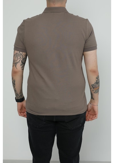 Hscstore Erkek Polo Yakalı Vizon Tişört- 8420-vizon Vizon