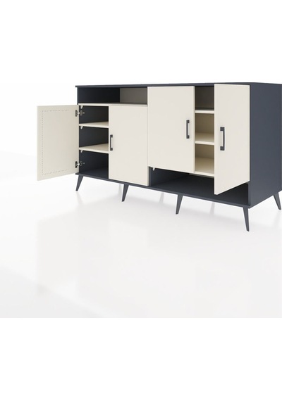 Kronos Konsol 6 Raflı 4 Kapaklı 176x59x99 Antrasit-aytaşı Aytası/aytası - Antrasıt