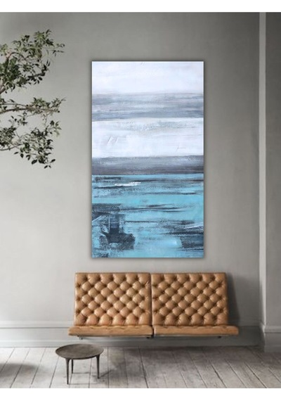 Yağlı Boya Tablo %100 El Yapımı 55cmx85cm Soyut Manzara