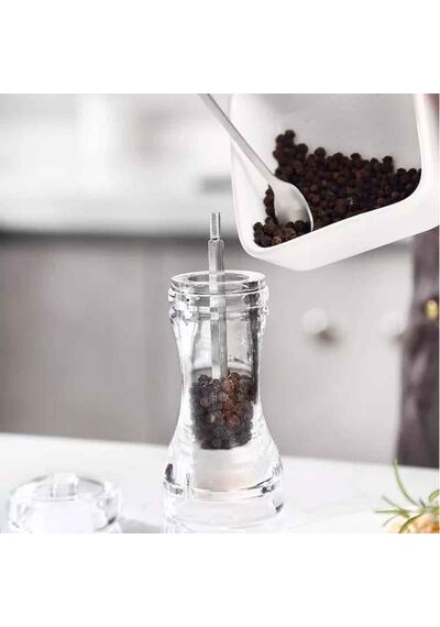Hazzar Akrilik Kaliteli Karabiber Öğütücü Çelik Bıçaklı 16 Cm Dsa-160 Şeffaf