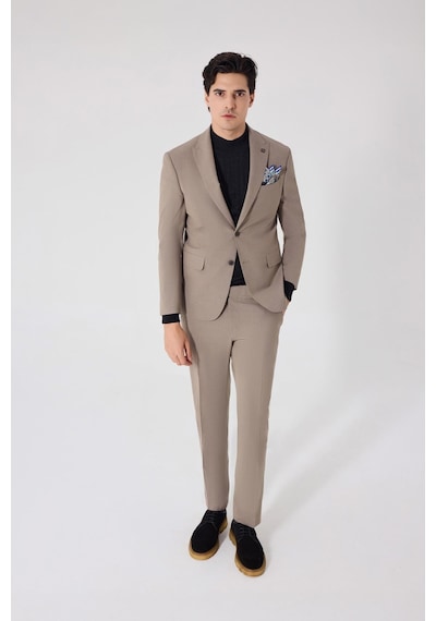 Sabri Özel Erkek Kahve Dar Kesim Slim Fit Viskon Ceket Yaka Fleto Kapaklı Cep Çift Yırtmaçlı 6 Drop Takım Elbise A.Kahverengi Sabri Özel Erkek Kahve Dar Kesim Slim Fit Viskon Ceket Yaka Fleto Kapaklı Cep Çift Yırtmaçlı 6 Drop Takım Elbise A.Kahverengi