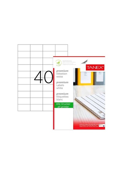 Tanex Laser Etiket Kod 2040 52.5mm X 29.7mm Diğer
