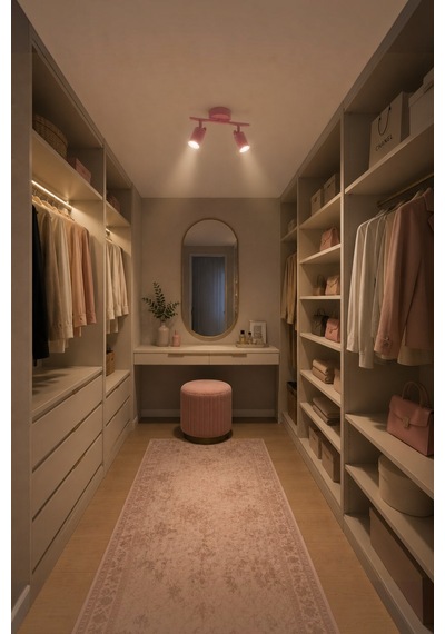 Spoty 2'li Pembe Gün Işığı Modern Tasarım Salon - Mutfak - Banyo Spot Sıralı Avize