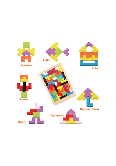 Ahşap Tangram Puzzle Yapboz Oyunu Motor Gelişim Oyuncakları