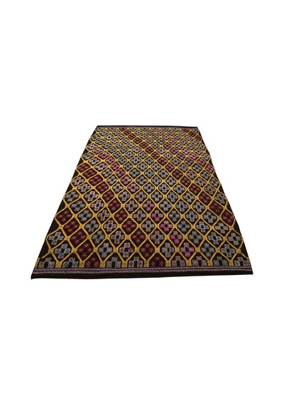 Kilim Antik El Dokuması Otantik Karapınar Yörük Yün Cecim Kilimi 0152 - Yeni - Çok Renkli