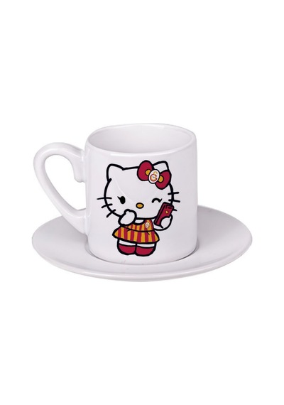 Galatasaray Hello Kitty Türk Kahvesi Fincanı Beyaz