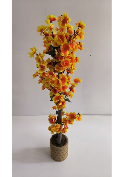 Rüzgar Yapay Çiçekçilik 100 Cm Sarı Sakura Ağacı Sari