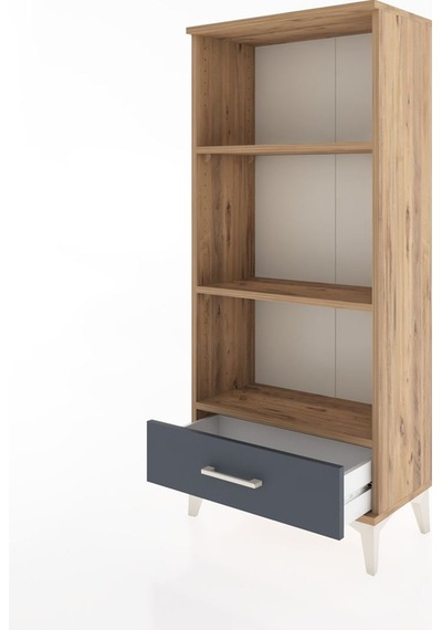 Hyperion Dolap 3 Raflı Tek Çekmeceli 60x44x134 Çam-antrasit Çam