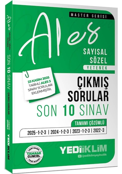 Yediiklim 2026 Ales Sayısal Sözel Yetenek Tamamı Çözümlü Son 10 Sınav Çıkmış Sorular