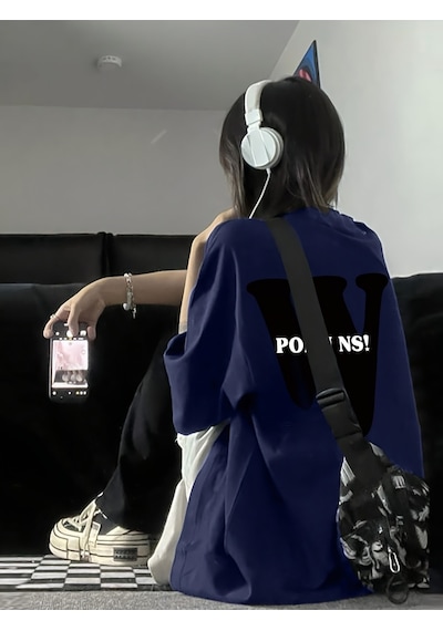 Noıssey Urban Pop Graphic Kadın Tişört Koleksiyonukod 5137 Lacivert
