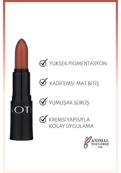 Note Mattemoist Lipstick Mat Bitişli Ruj 302 Mirage - Koyu Nude