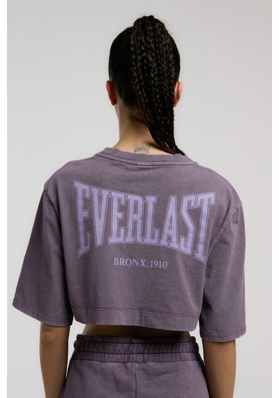 Everlast Bronx 1910 Oversize Mor Crop Kadın Tişört Mor
