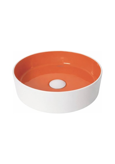 Smanni - Aquarius Rnd Tezgah Üstü Lavabo Mat Beyazturuncu - Lv1150-308- Turuncu