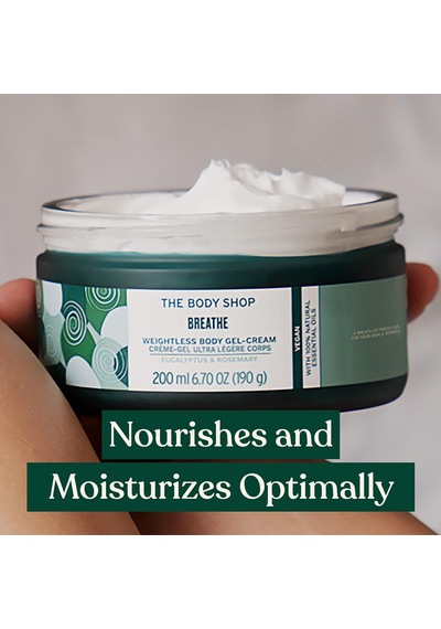 Ağırlıksız Vücut Jel Kremi Nefes Alın - Okaliptüs Ve Biberiye - Vücut Nemlendirici - Besleyici Ve Nemlendirici - Vegan - 7.5 Oz