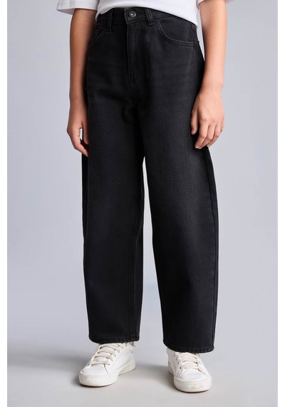 Defacto Barrel Fit Düz Paça Rahat Kesim Jean Pantolon Erkek Çocuk H2198a826wnnm40 Siyah-nm40