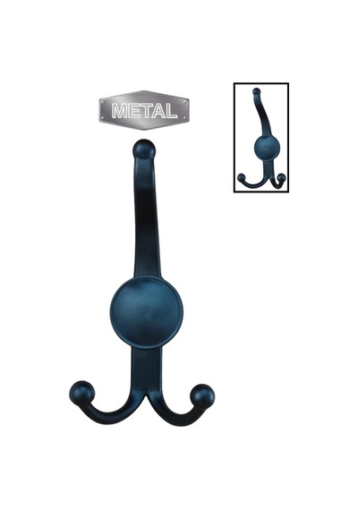Metal Boncuk Portmanto Askısı Siyah Duvar Tipi Tekli Siyah