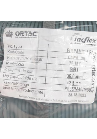 Ortaç Pg-36 Gri Polyamıd Spiral Ogpa-36 1 Paket 25 Metre