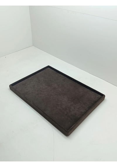Süet Kumaş Kahve Renk 34/24 Cm Takı Servis Sunum Tablası